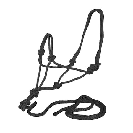 Jacks Imports Rope Halter with Rope Lead BLACK 1085-BK